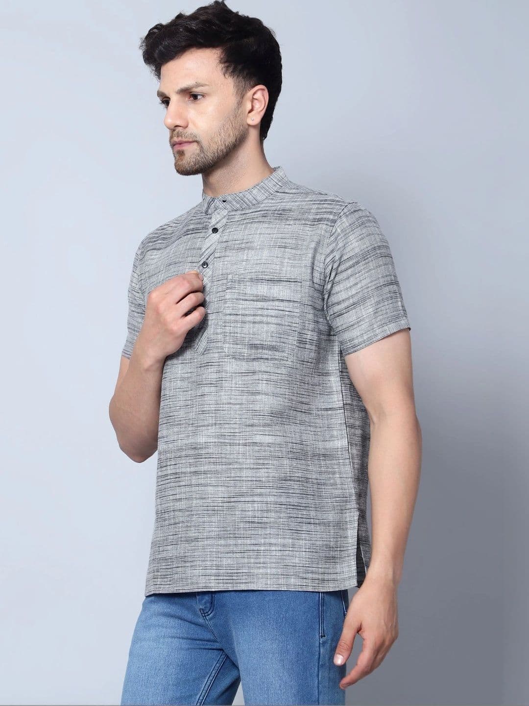 Latest Chikan Garments Men Khadi Kurta thumbnail 6