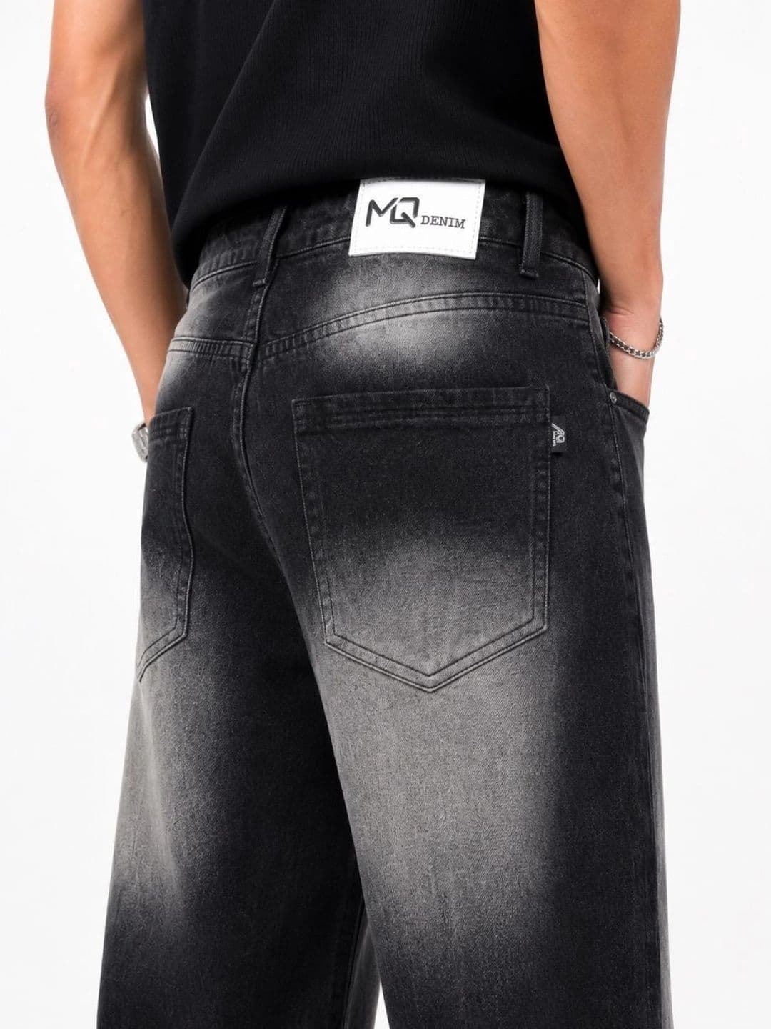 MQ Denim Men Straight Fit Mid-Rise Low Distress Light Fade Jeans thumbnail 4