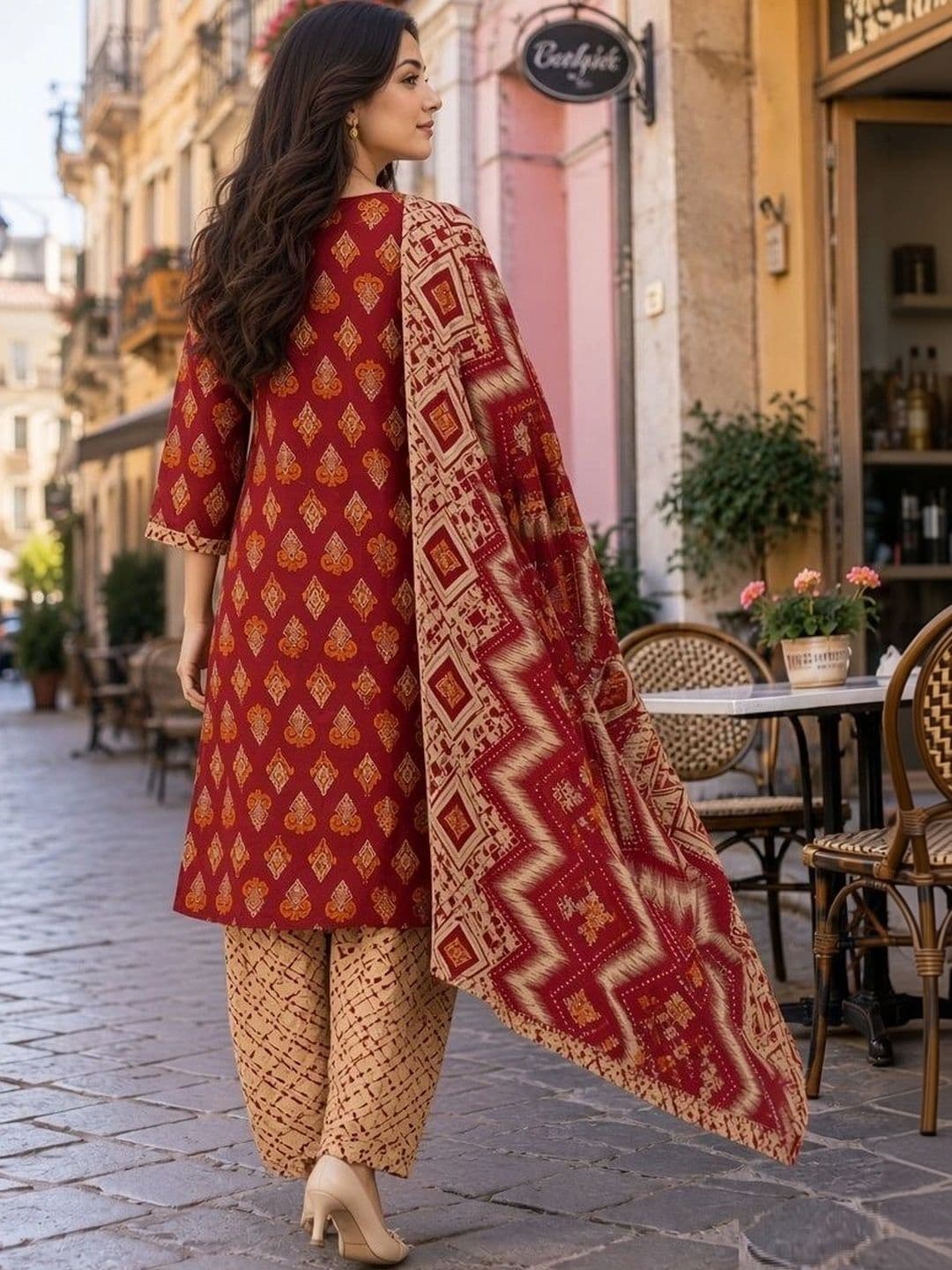 Merira Women Ethnic Motifs Printed Regular Kurta with Patiala & With Dupatta thumbnail 5