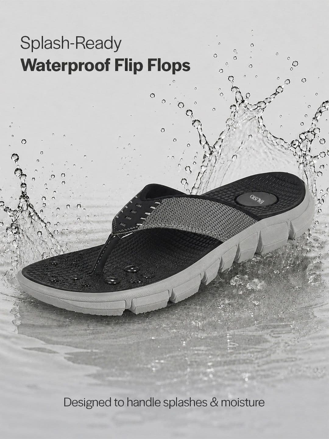 FAUSTO Men Colourblocked Thong Flip-Flops thumbnail 2