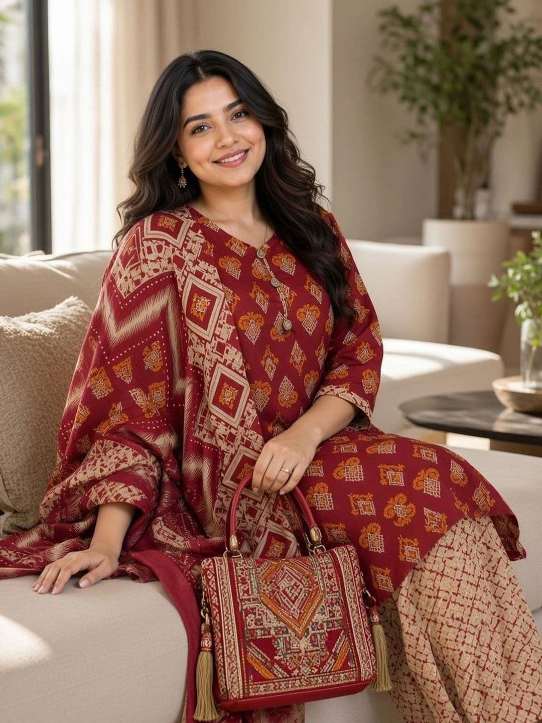 KALINI Women Ethnic Motifs Printed Regular Kurta with Patiala & With Dupatta thumbnail 6