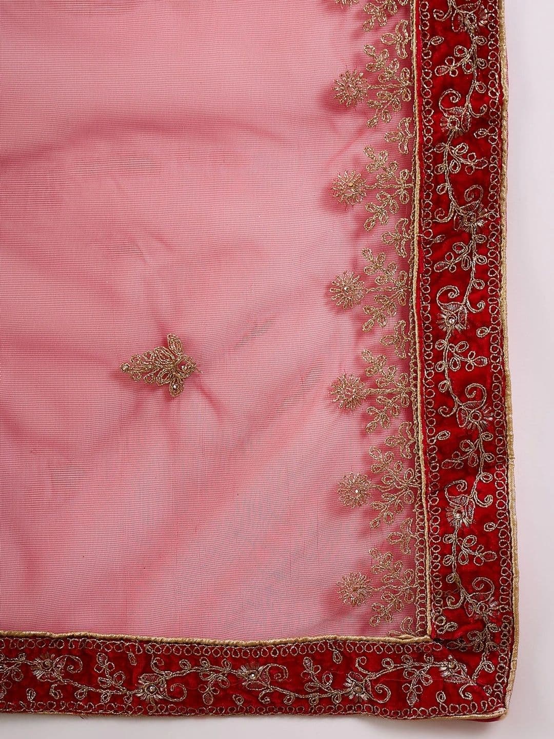 Anouk Rustic Embroidered Semi-Stitched Lehenga & Unstitched Blouse With Dupatta thumbnail 2