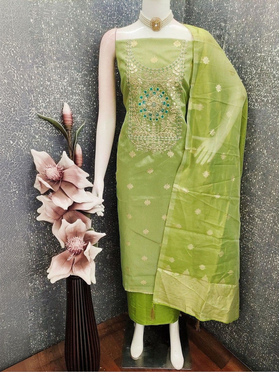 TAVAS Embroidered Unstitched Dress Material thumbnail 2