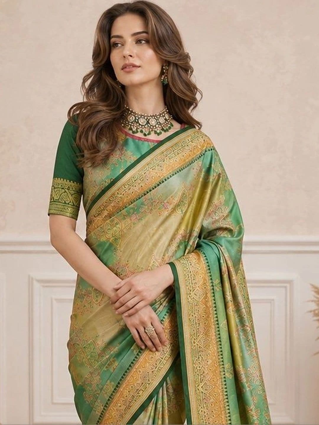 all about you Paisley Zari Silk Cotton Fusion Saree thumbnail 2
