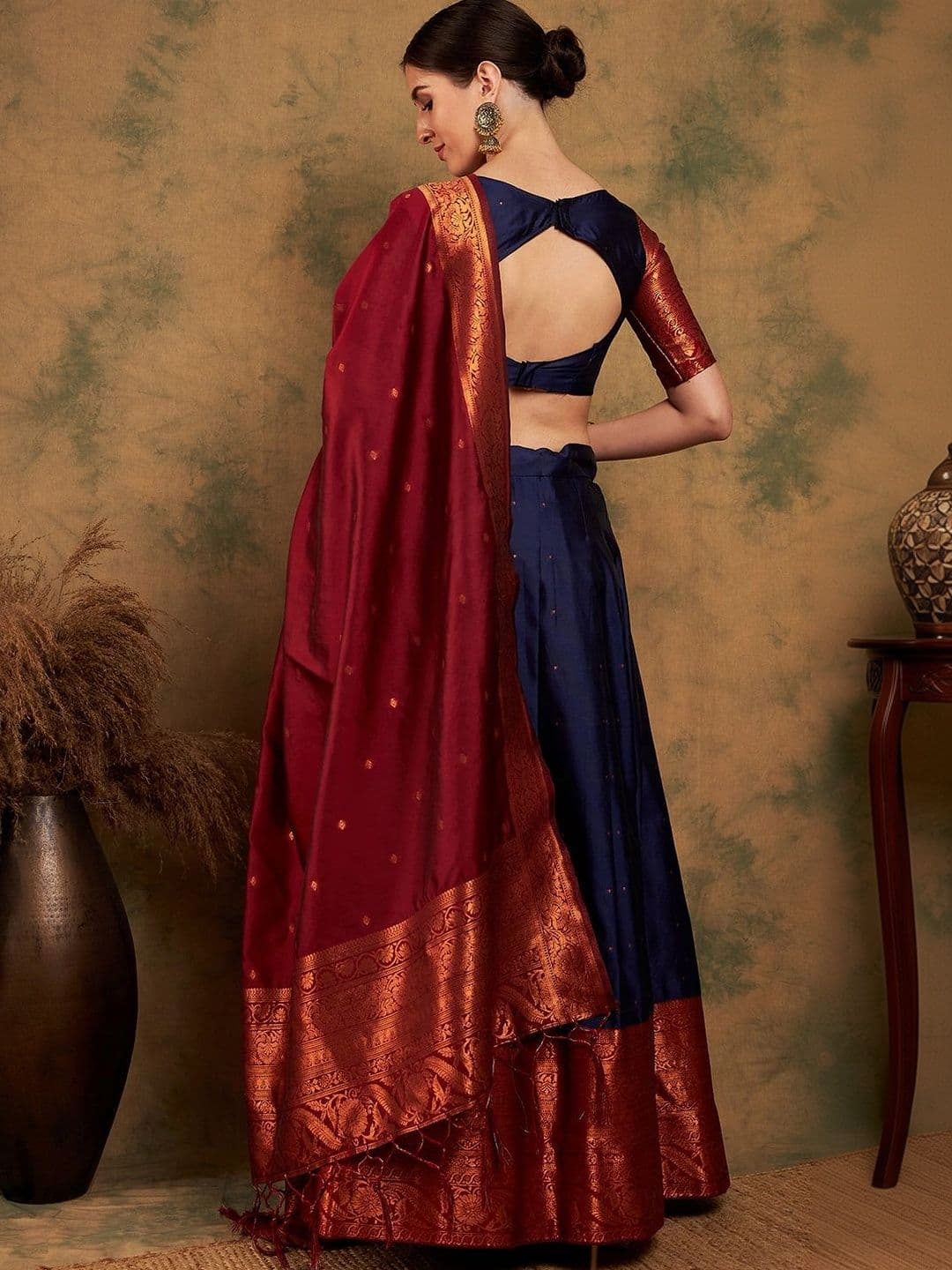 Anouk Rustic Embellished Semi-Stitched Lehenga & Unstitched Blouse With Dupatta thumbnail 6