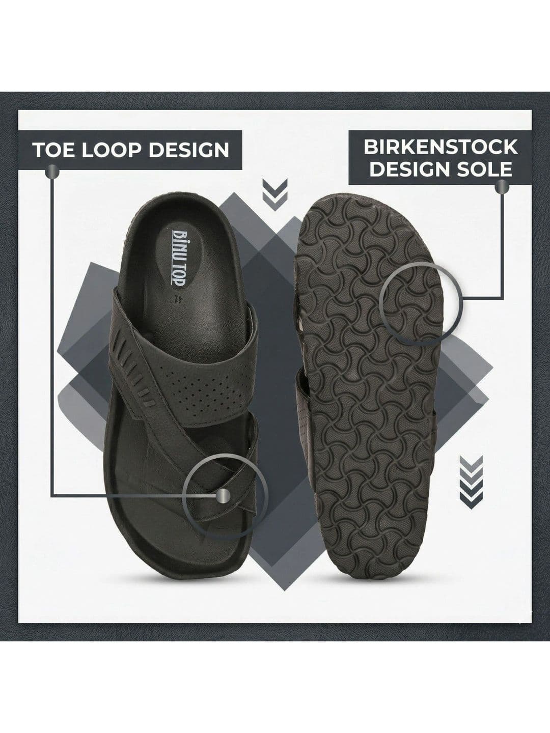 BINUTOP Men Comfort Sandals thumbnail 3