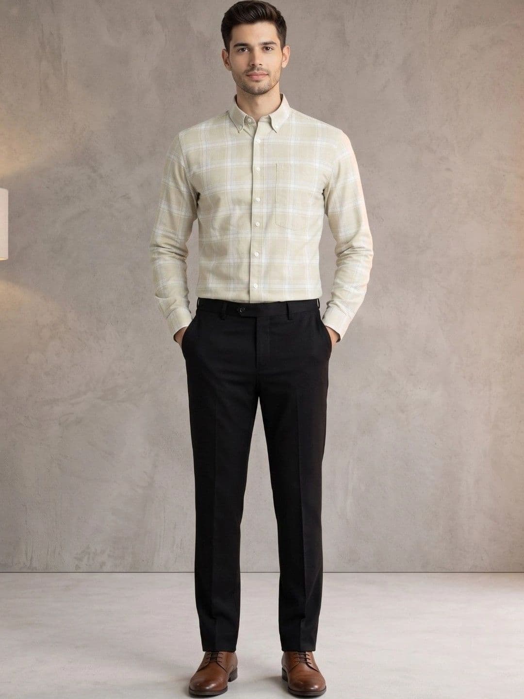 Studio-9 Men Classic Slim Fit Gingham Checks Checked Casual Shirt - view 1