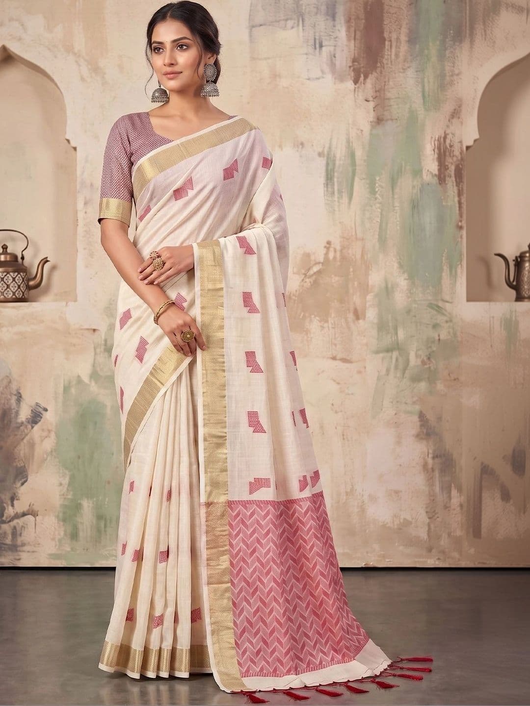 Mitera Linen Blend Saree - view 1