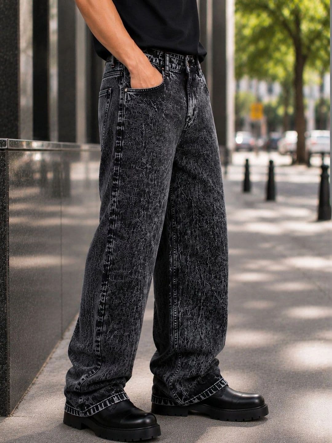 MQ Denim Men Straight Fit Mid-Rise Acid Wash Jeans thumbnail 3