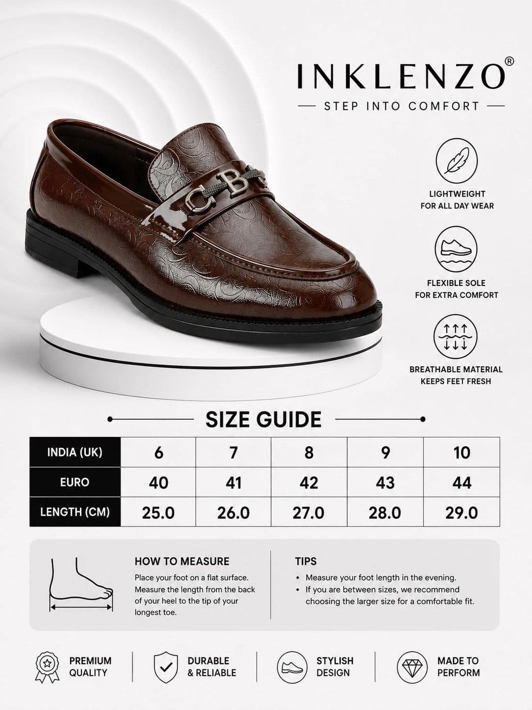 INKLENZO Men Textured Round Toe Formal Loafers thumbnail 3