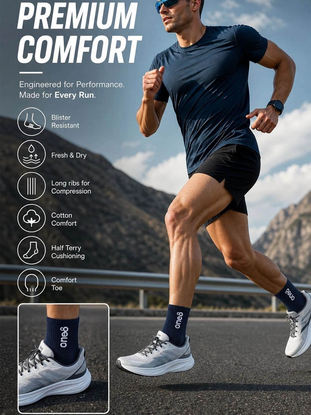 One8 Men Cotton Above Ankle Socks thumbnail 6