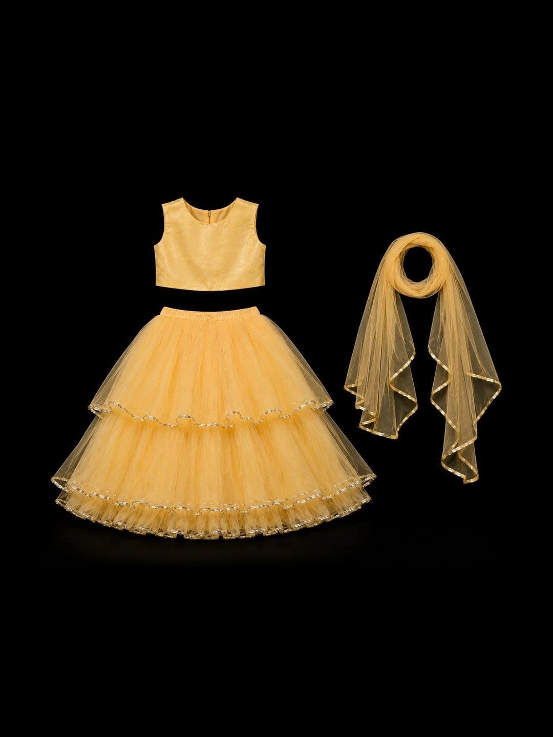 Poppy & Munchkin Girls Ready to Wear Lehenga Blouse With Dupatta thumbnail 4