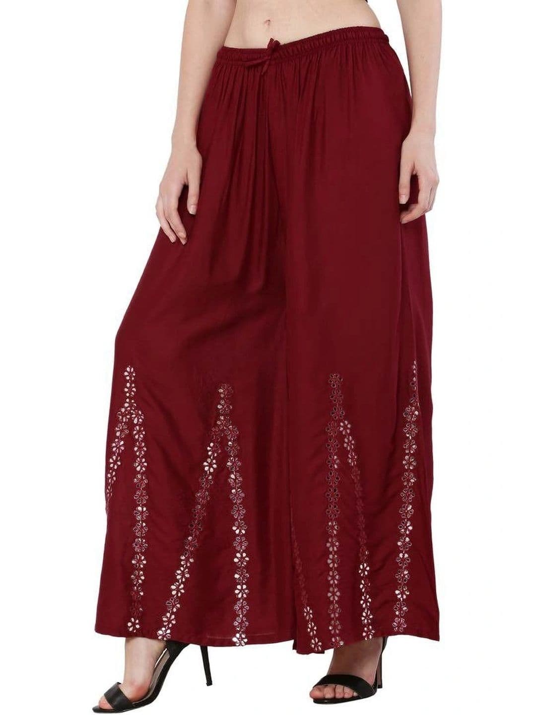Meyara Women Embellished Knitted Ethnic Palazzos thumbnail 3