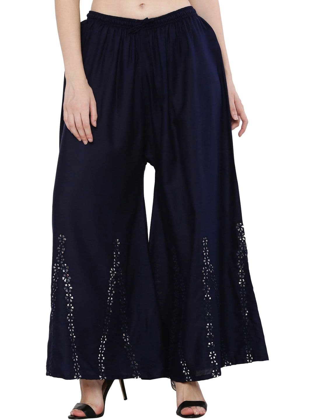Meyara Women Embellished Knitted Ethnic Palazzos - view 1