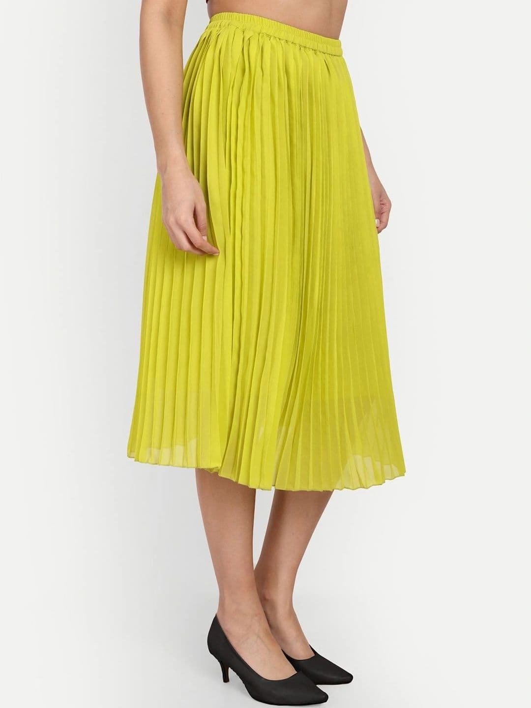 Aaruvi Ruchi Verma Women Accordion Pleated Midi A-Line Skirt thumbnail 5
