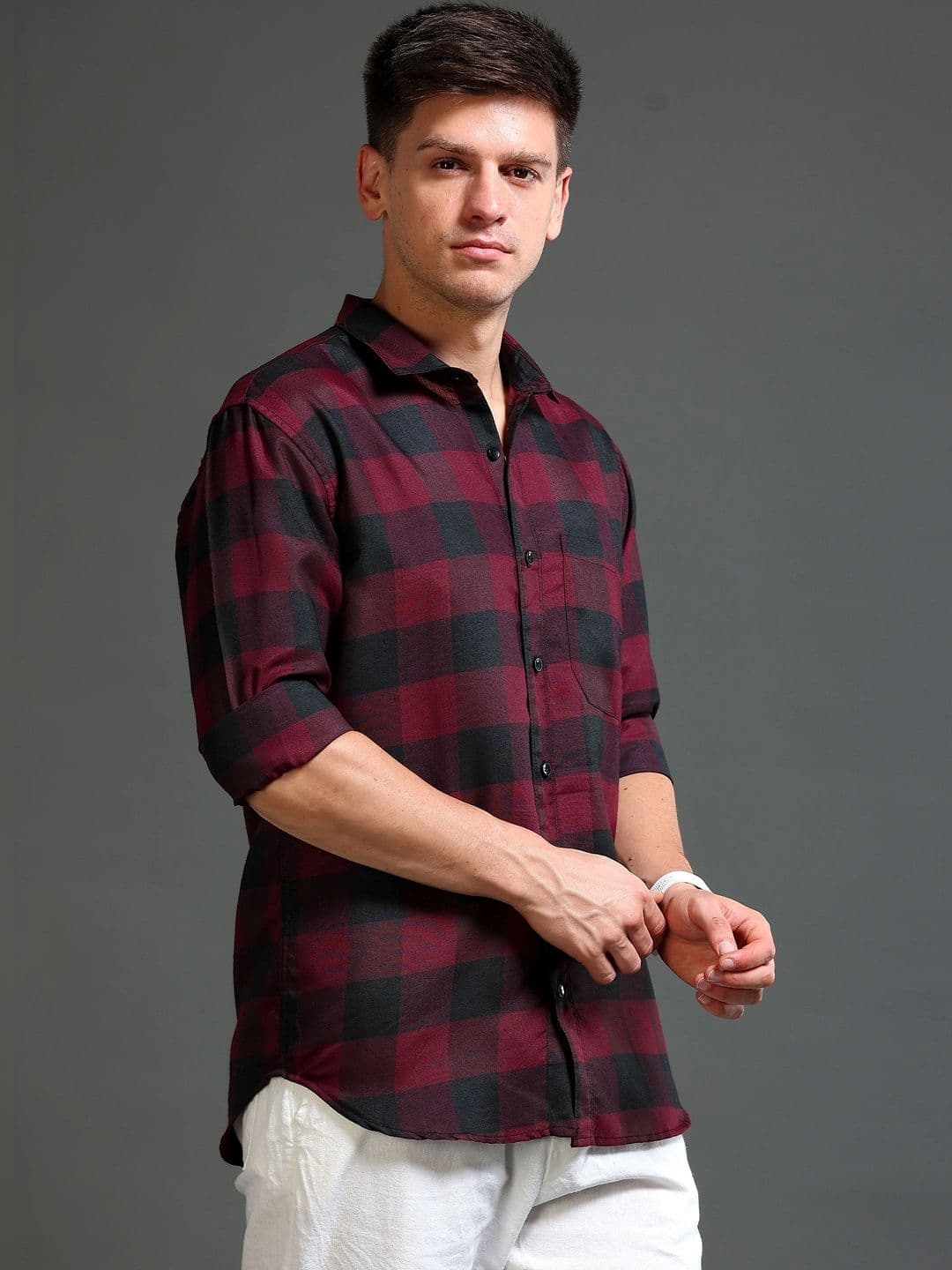 TOM MACKLER Men Classic Slim Fit Buffalo Checks Checked Casual Shirt thumbnail 6