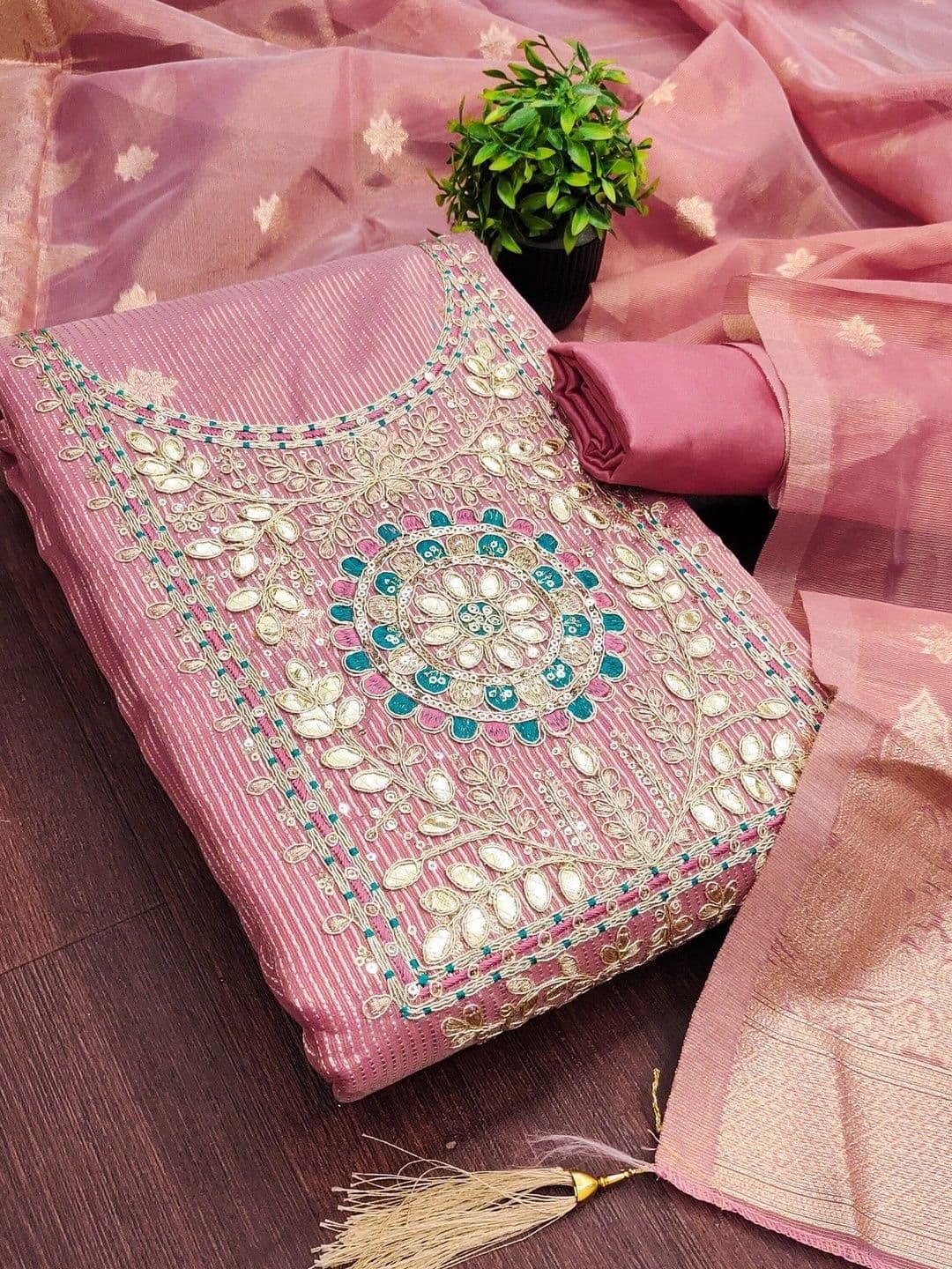 TAVAS Embroidered Unstitched Dress Material thumbnail 5