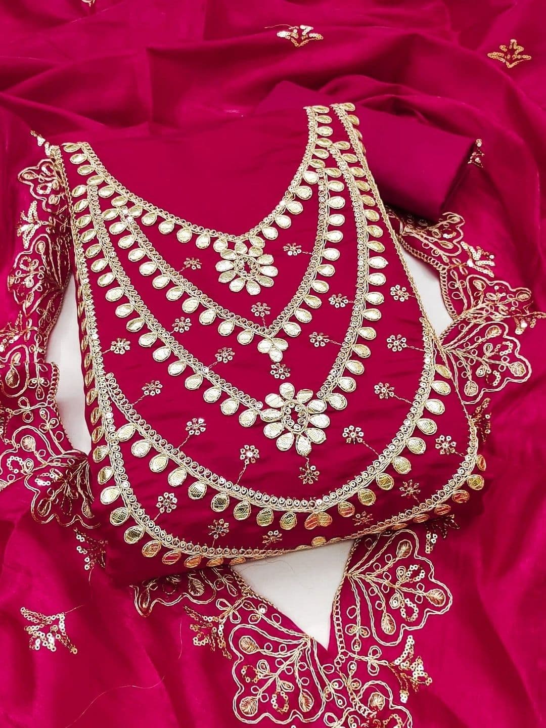 TAVAS Embroidered Pure Silk Unstitched Dress Material thumbnail 3