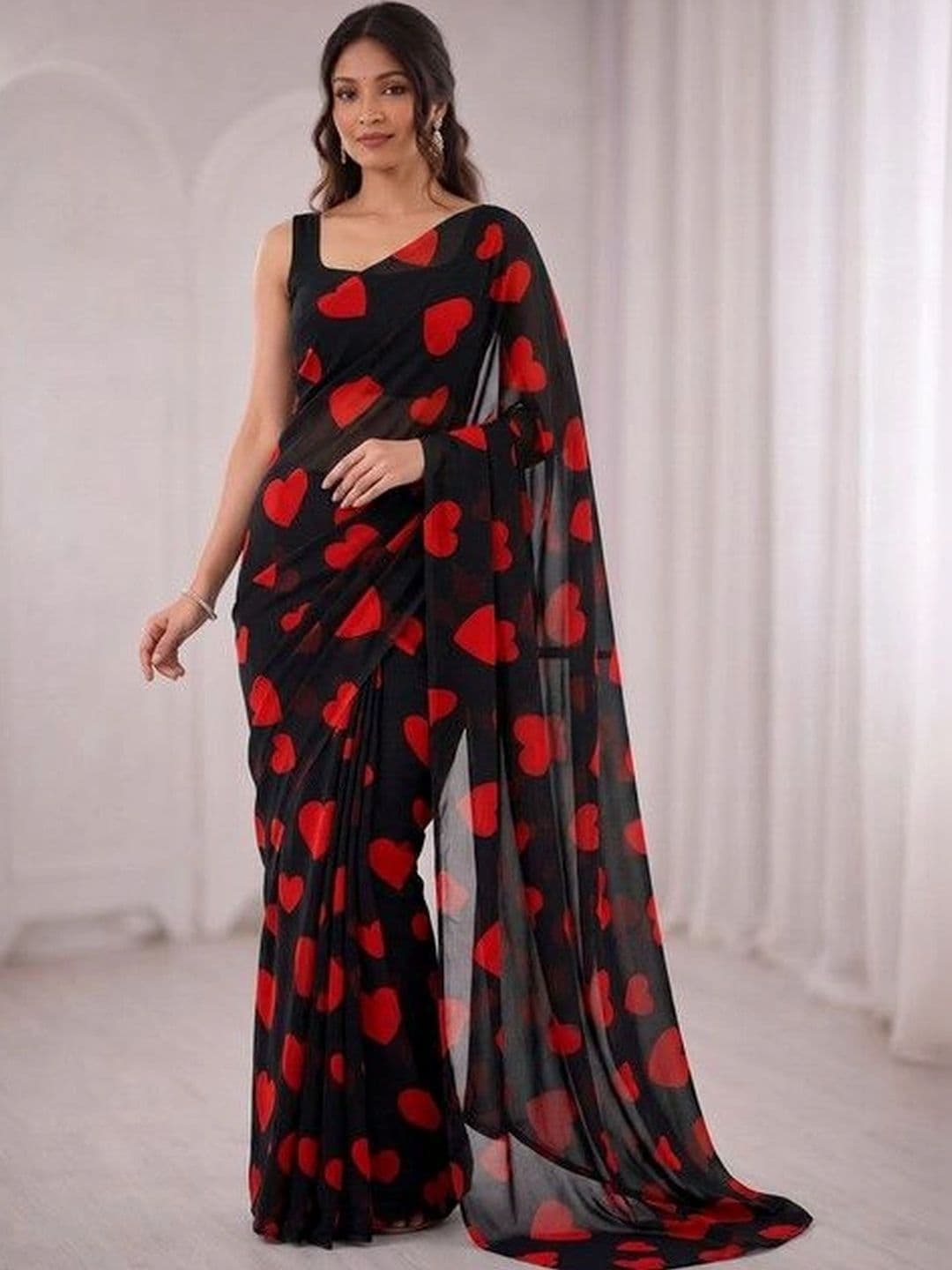 ARIHANT CREATIONS Poly Georgette Saree thumbnail 4