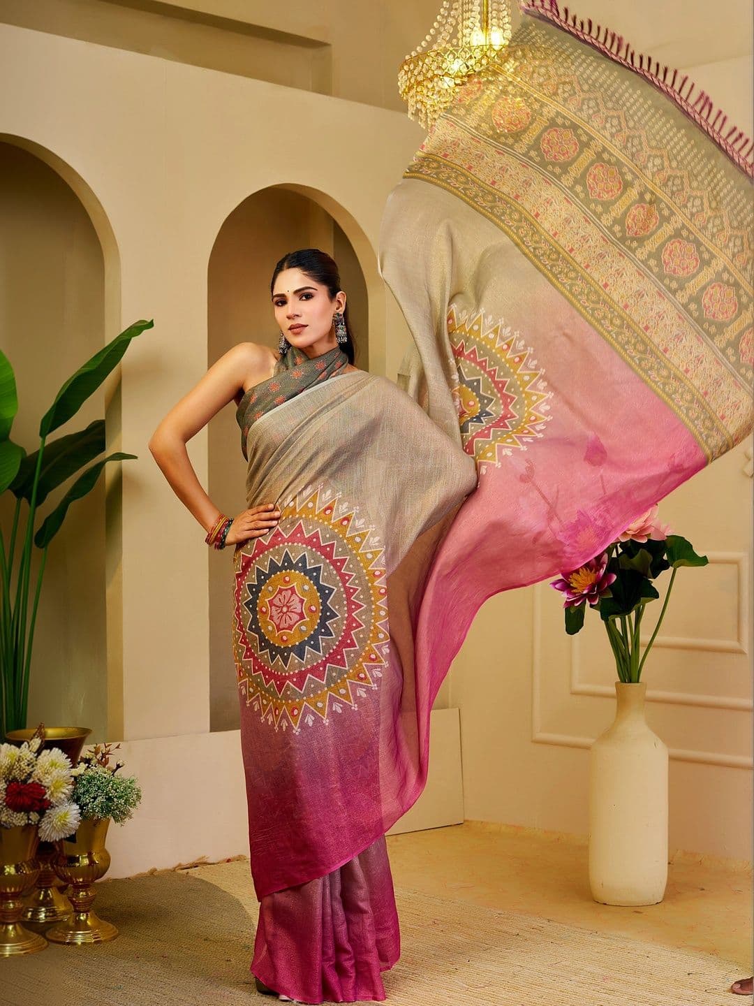 SAIYAMORI Kalamkari Pure Cotton Saree thumbnail 7
