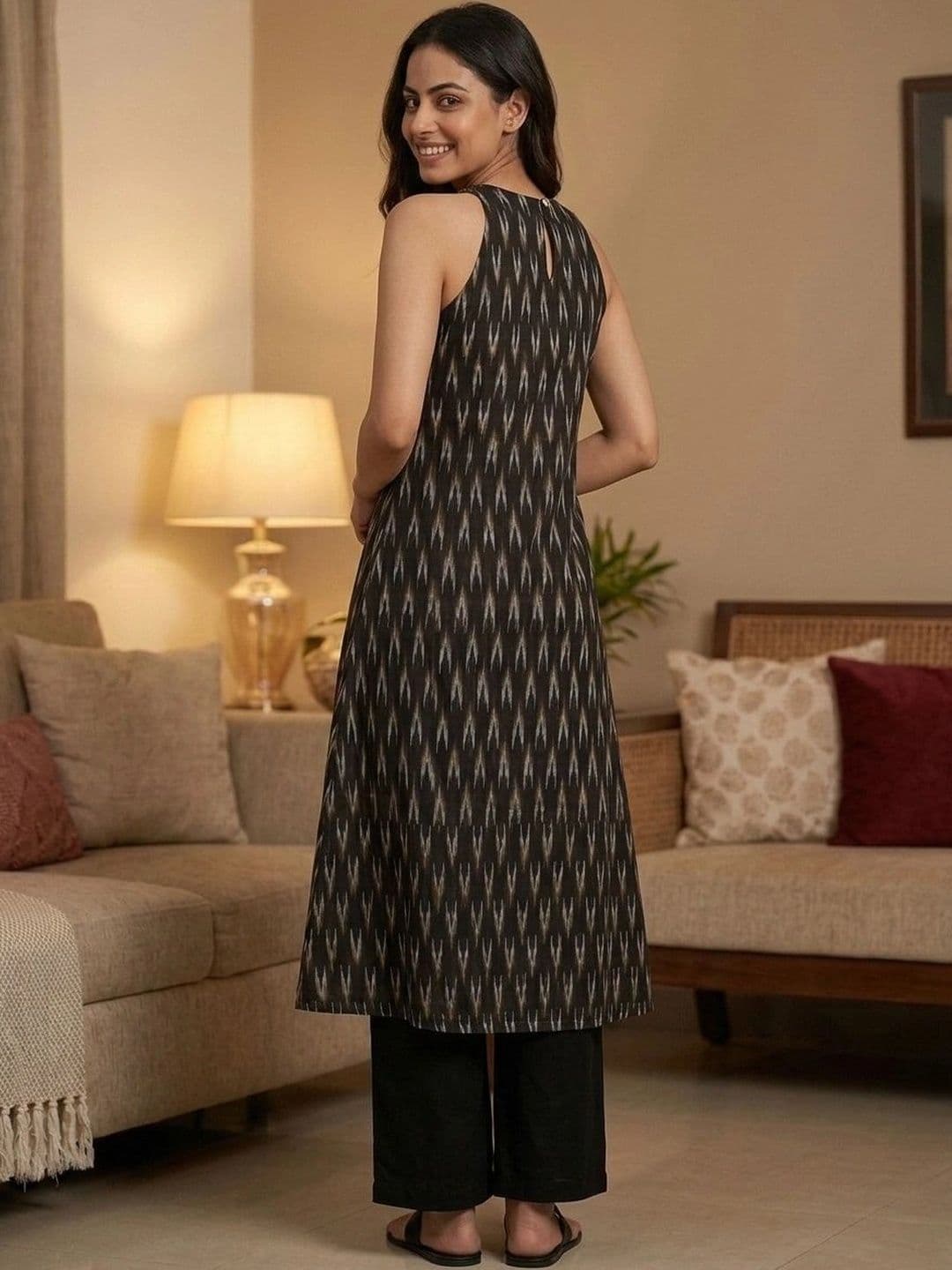 Sangria Women Halter Neck Thread Work Kurta thumbnail 6