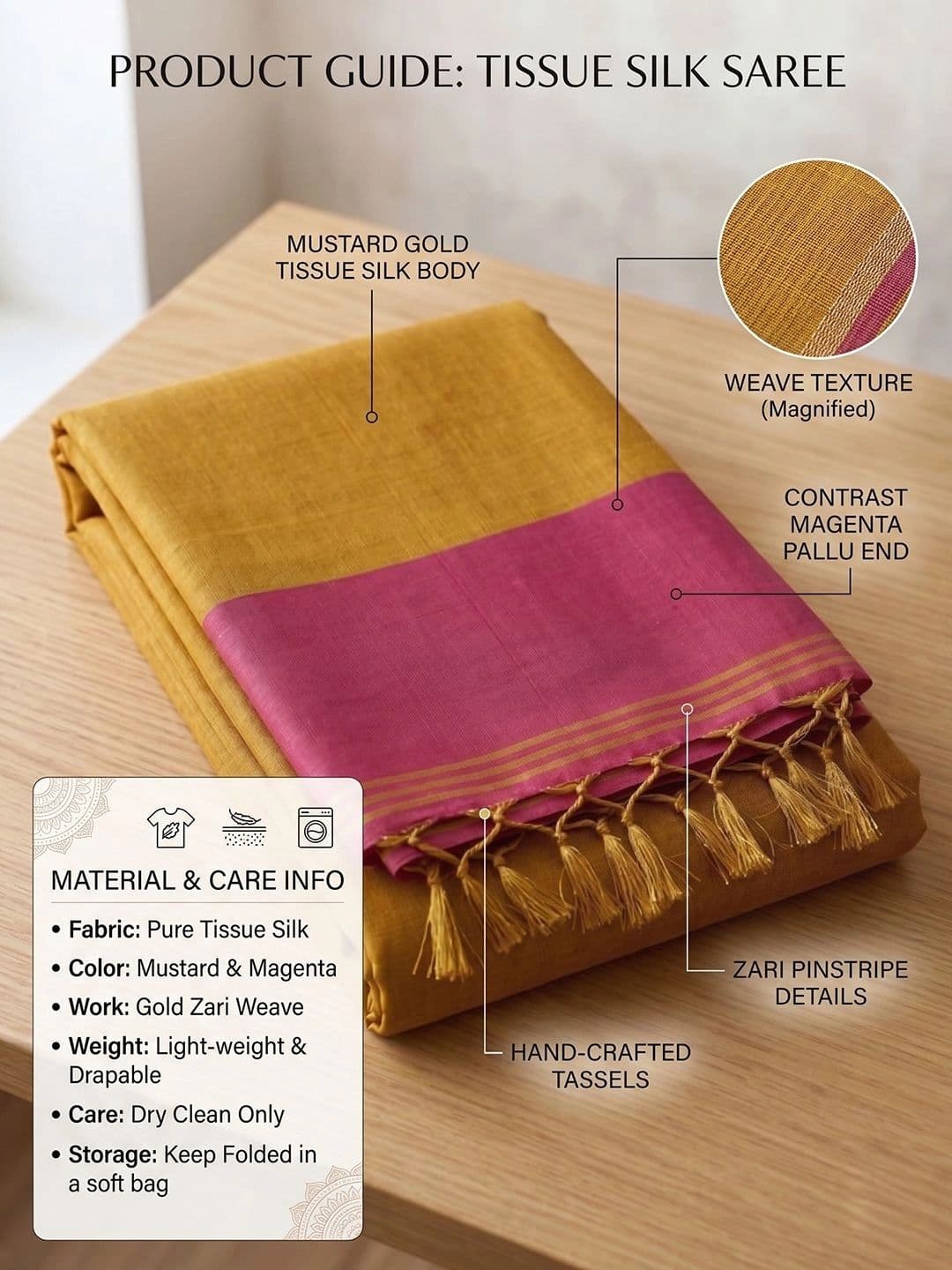 Mitera Woven Design Tissue Saree thumbnail 5