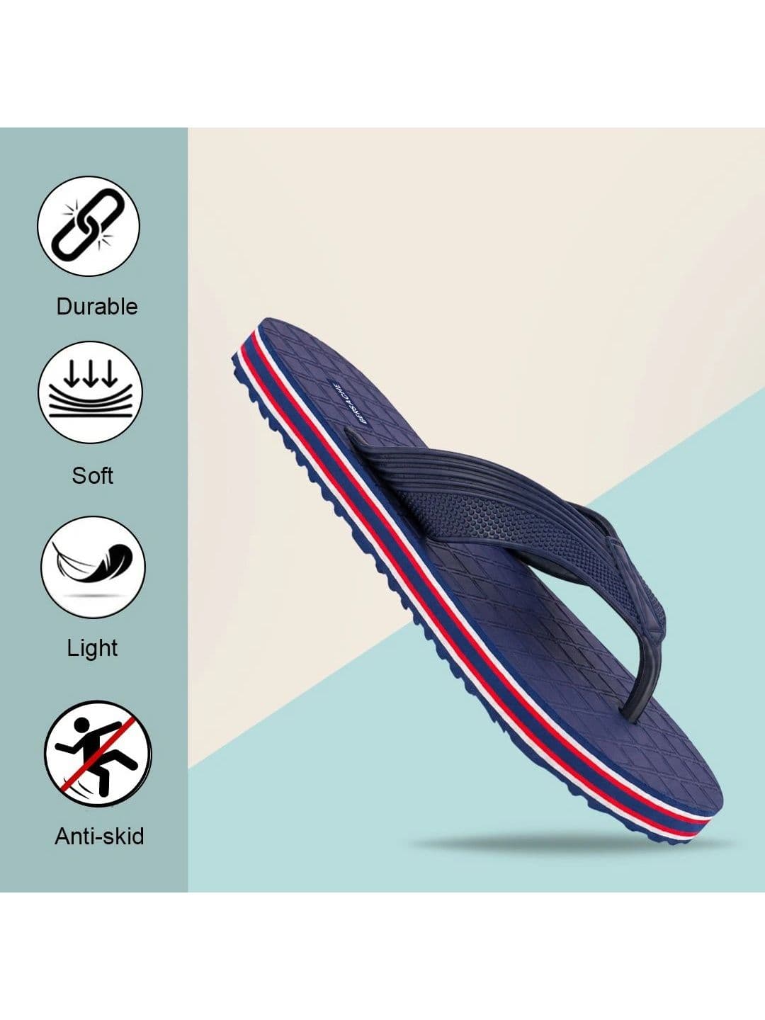 BERSACHE Men Thong Flip-Flops thumbnail 2