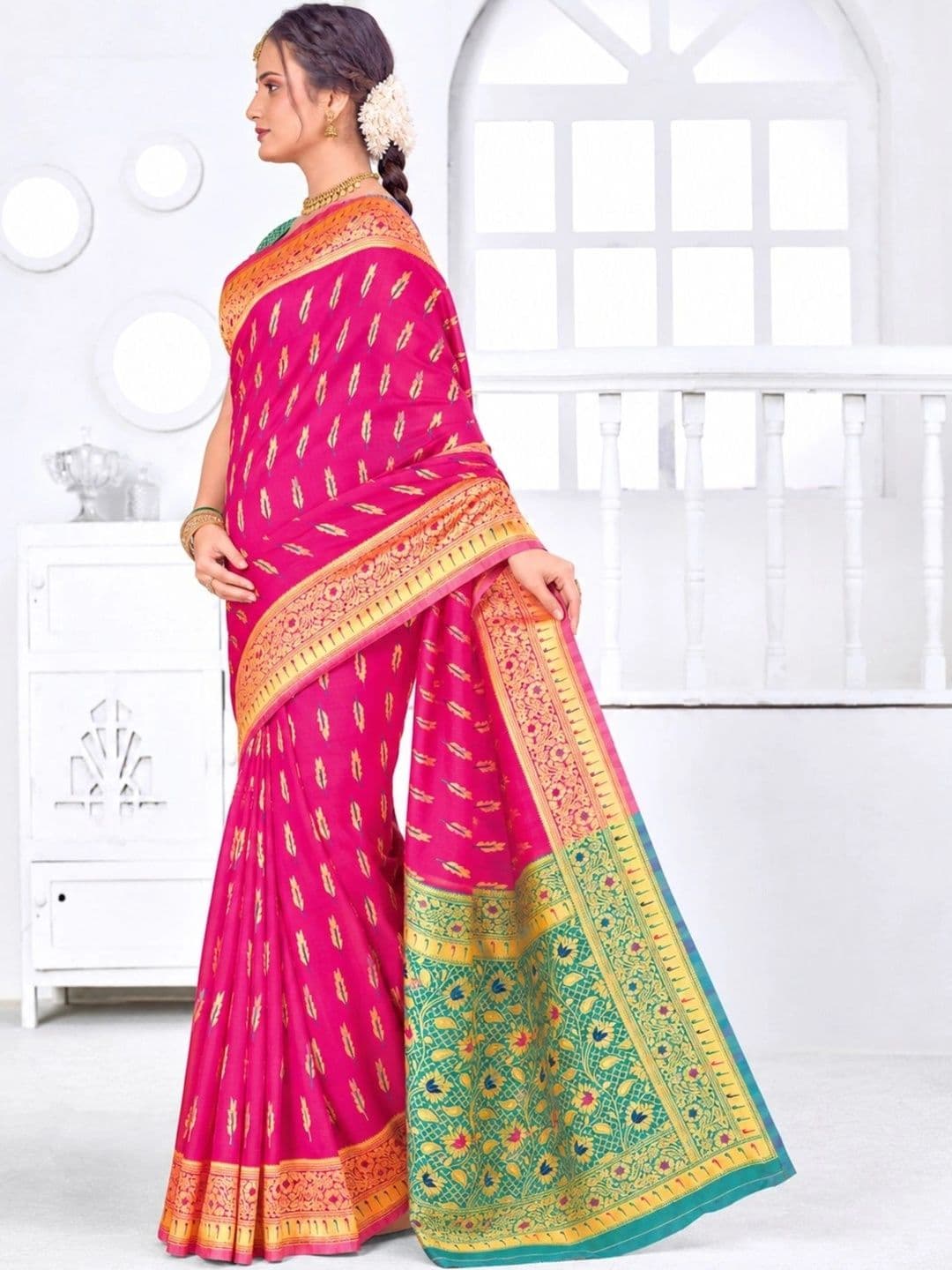 Dimaxi Vastra Woven Design Zari Kota Saree thumbnail 2