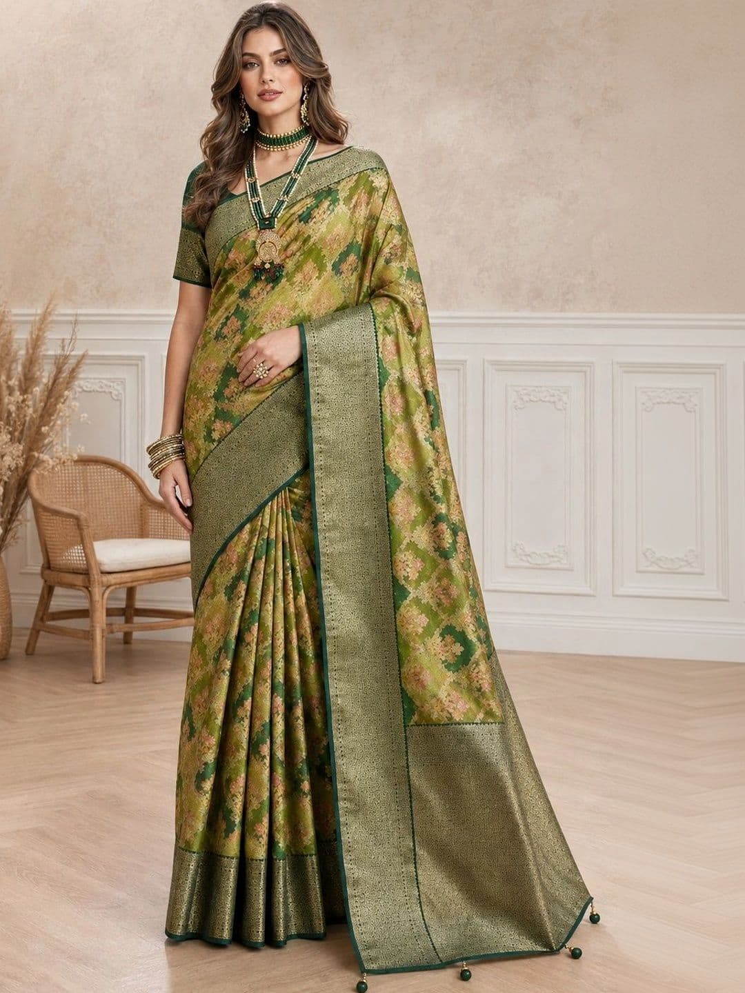 all about you  Women Woven Design Zari Silk Cotton Fusion Saree - view 1