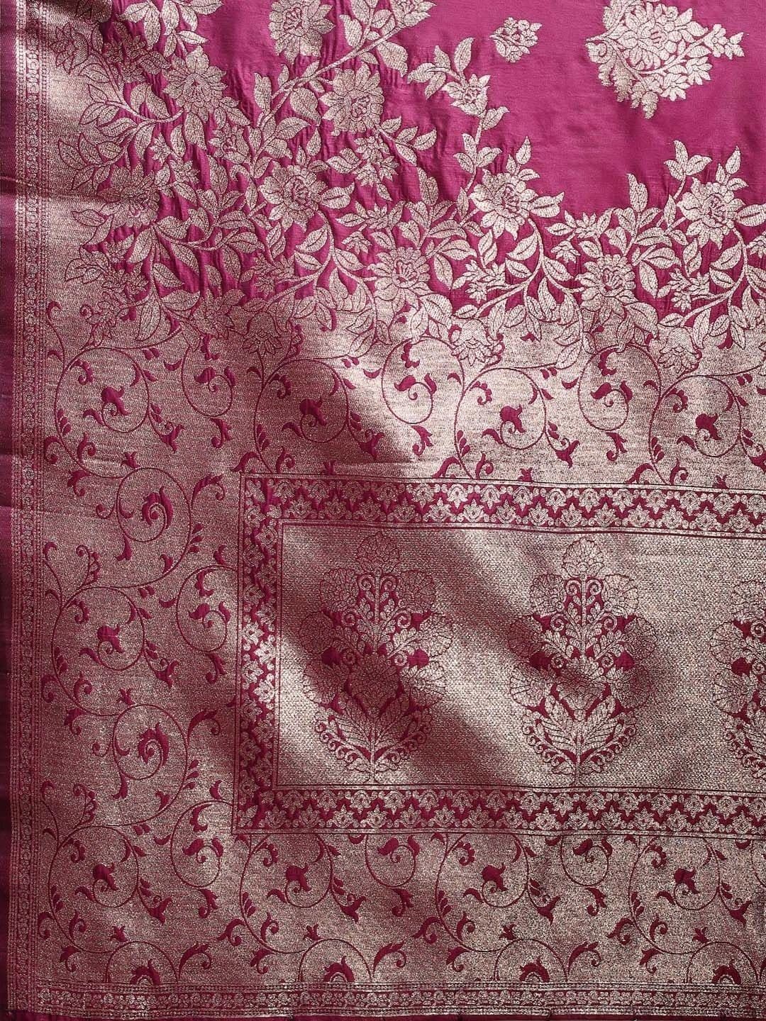 Mitera Woven Design Zari Silk Blend Banarasi Saree thumbnail 3