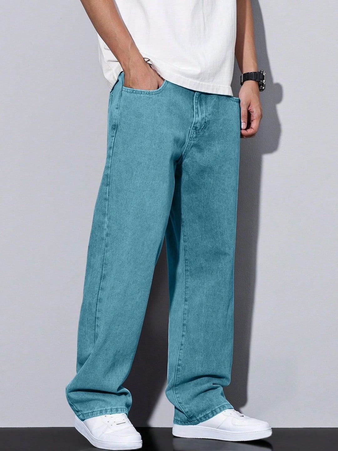 PLUS 91 Men Smart Straight Fit Mid-Rise Jeans thumbnail 5