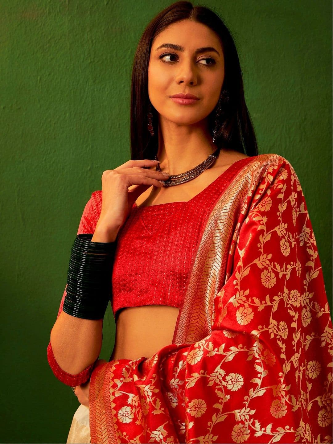 Anouk Rustic Semi-Stitched Lehenga & Unstitched Blouse With Dupatta thumbnail 7