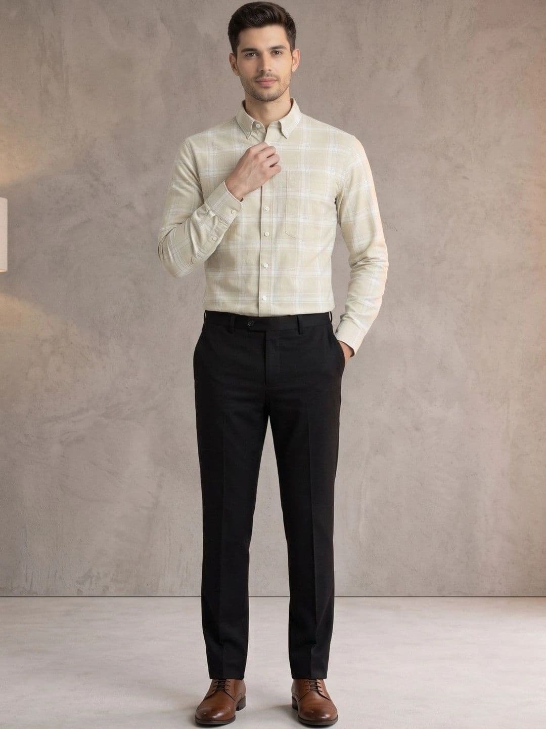 Studio-9 Men Classic Slim Fit Gingham Checks Checked Casual Shirt thumbnail 7