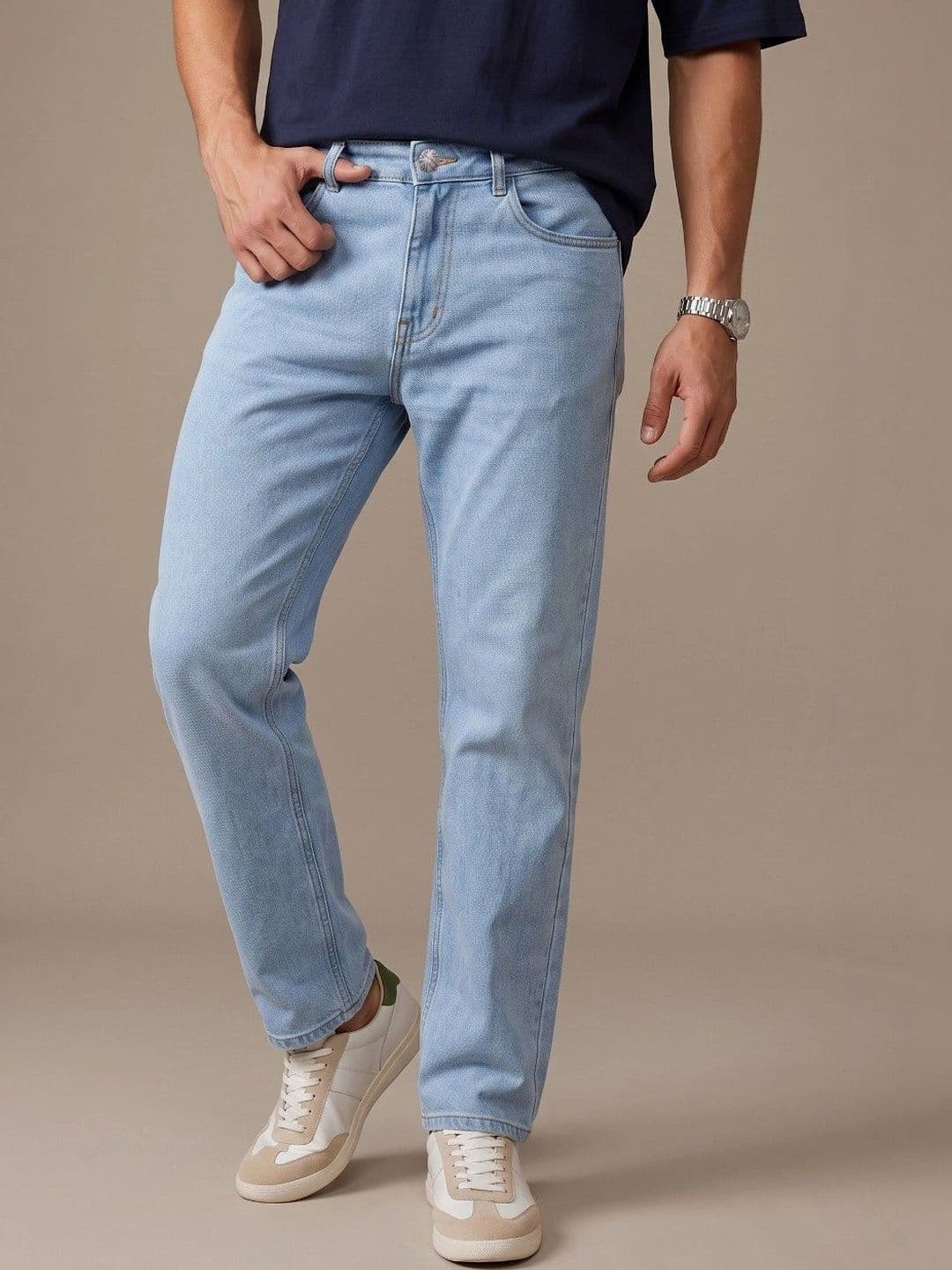 Kook N Keech Men Classic Regular Fit Mid-Rise Stretchable Jeans - view 1