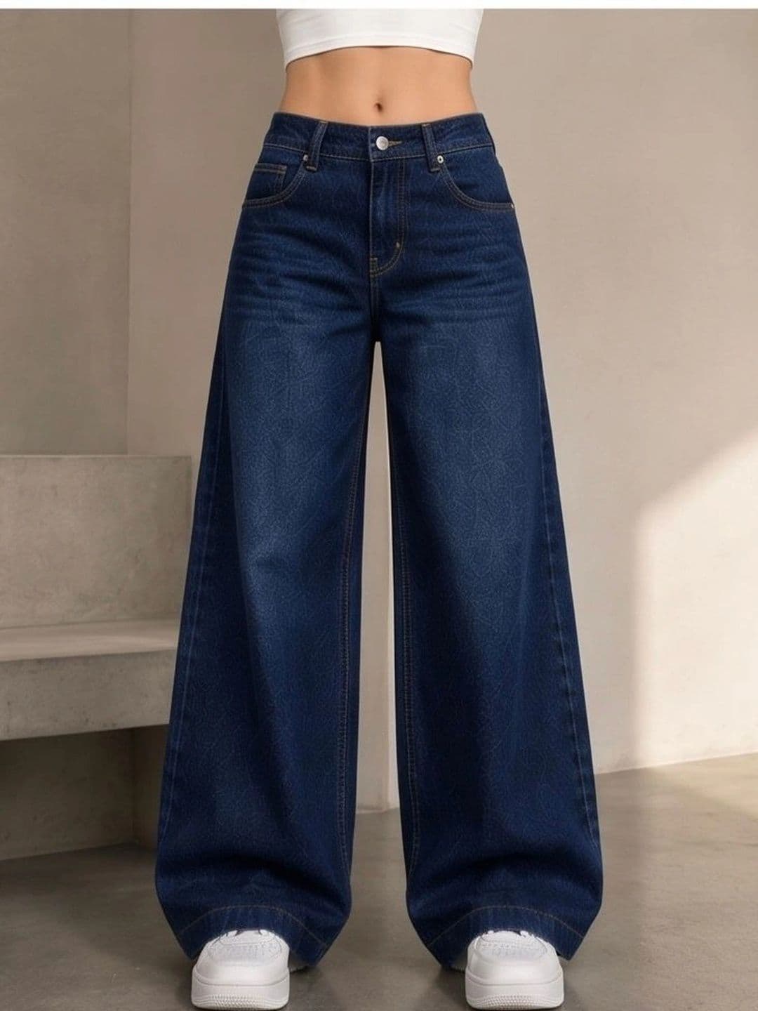 Shrutika Women Original Wide Leg High-Rise Light Fade Stretchable Jeans - view 1