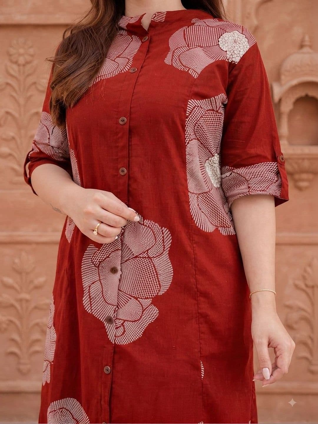 Badrika Women Floral Printed Regular Pure Cotton Kurta with Palazzos thumbnail 2
