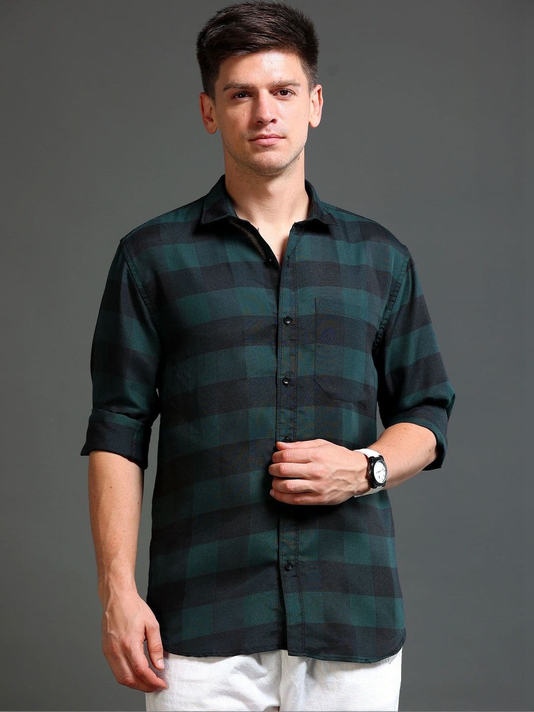 TOM MACKLER Men Classic Slim Fit Buffalo Checks Checked Casual Shirt thumbnail 4