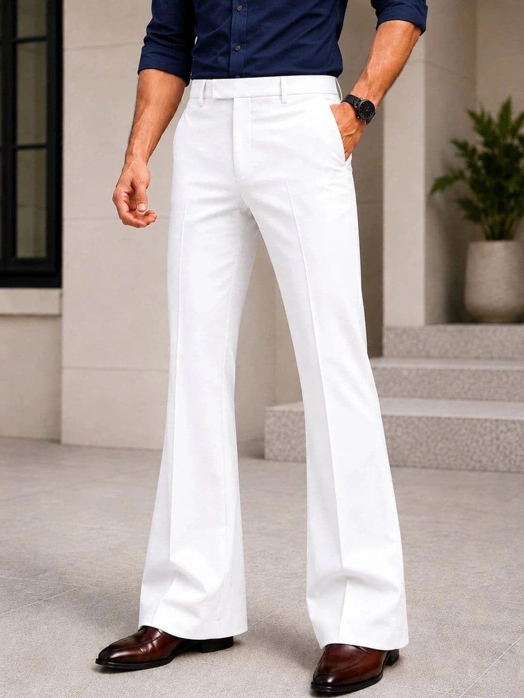 PLUS 91 Men Relaxed Easy Wash Trousers thumbnail 2