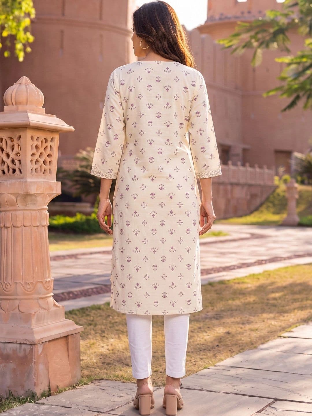Rangita Women Ethnic Motifs Printed Thread Work Kurta thumbnail 2