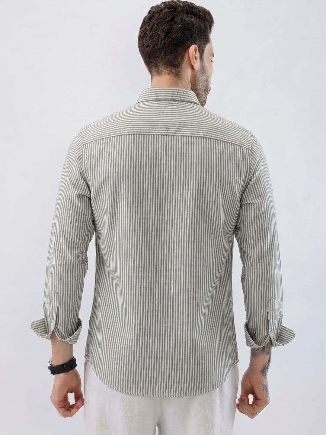 HENSHIKA Men Standard Striped Casual Shirt thumbnail 7