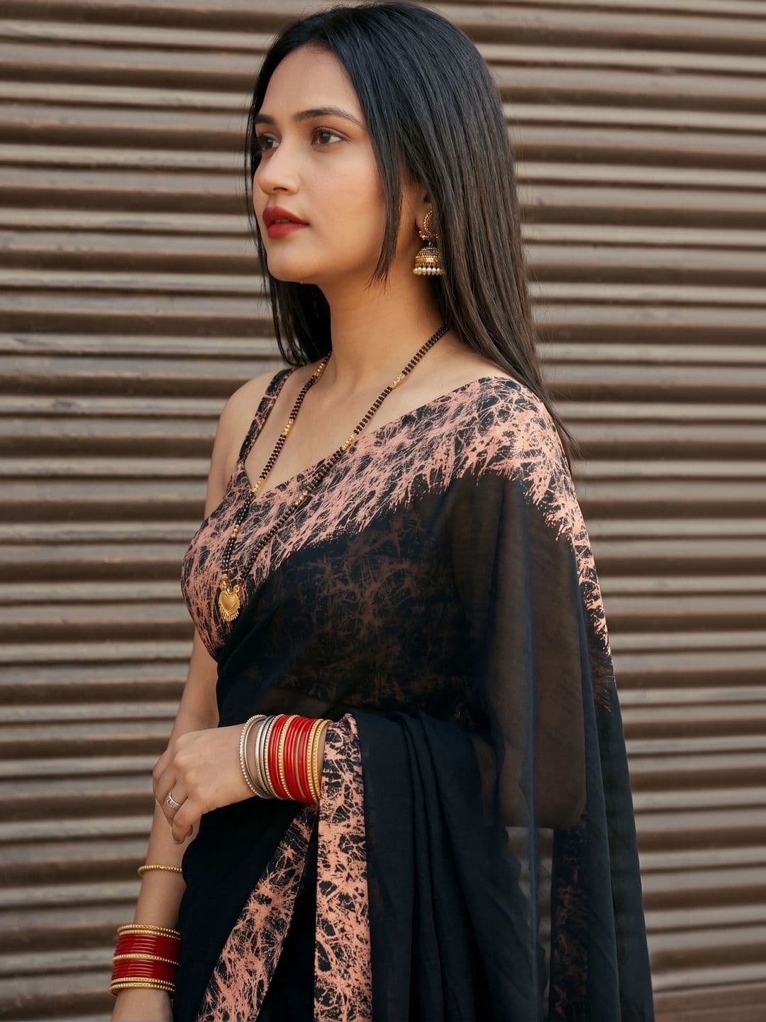 BOLOKA Poly Georgette Designer Saree thumbnail 2