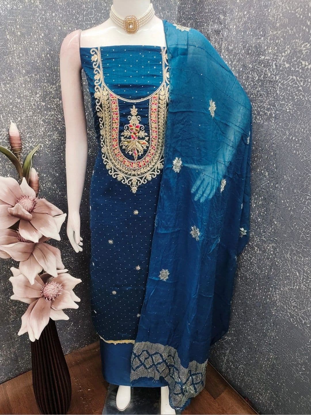 TAVAS Embroidered Unstitched Dress Material thumbnail 6