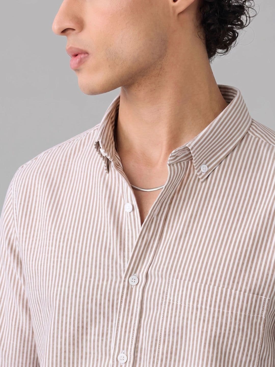OQUENT Men Standard Striped Casual Shirt thumbnail 2