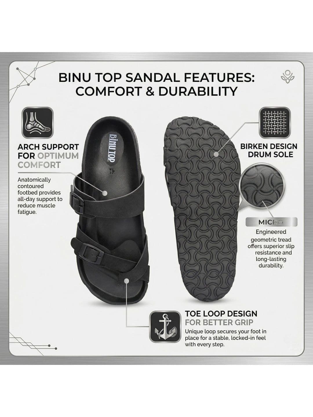 BINUTOP Men Comfort Sandals thumbnail 6