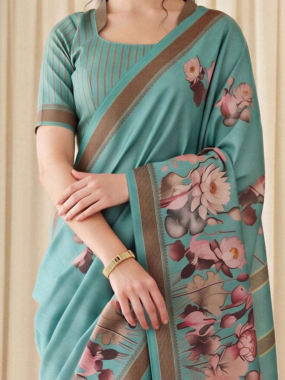 Sangria Floral Designer Saree thumbnail 6
