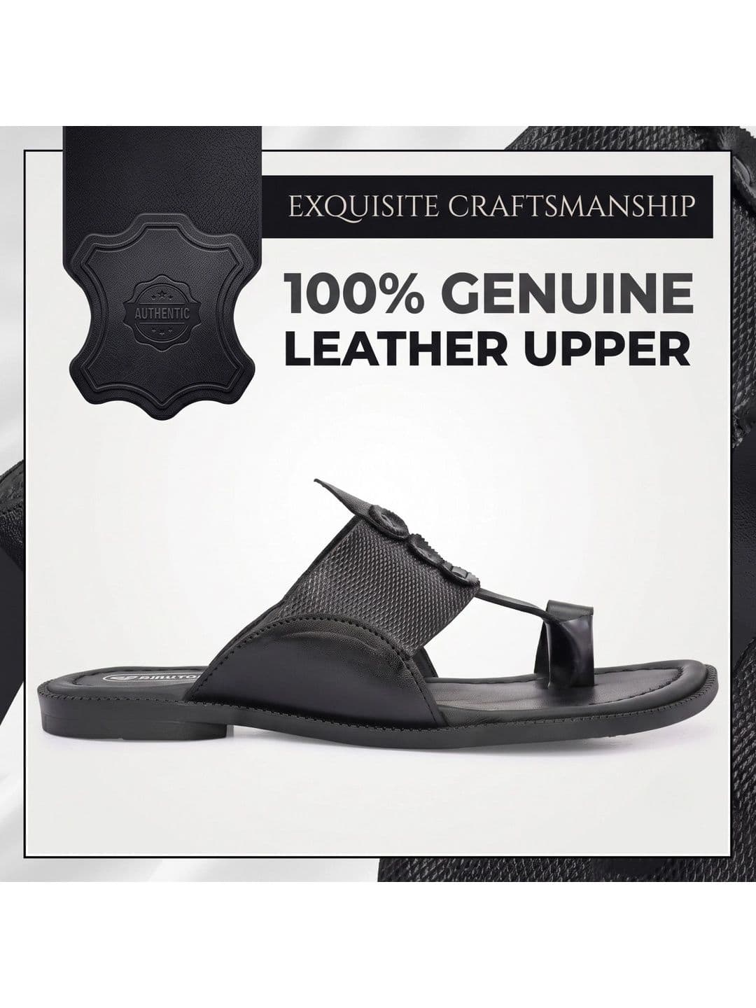 BINUTOP Men Leather Comfort Sandals thumbnail 5
