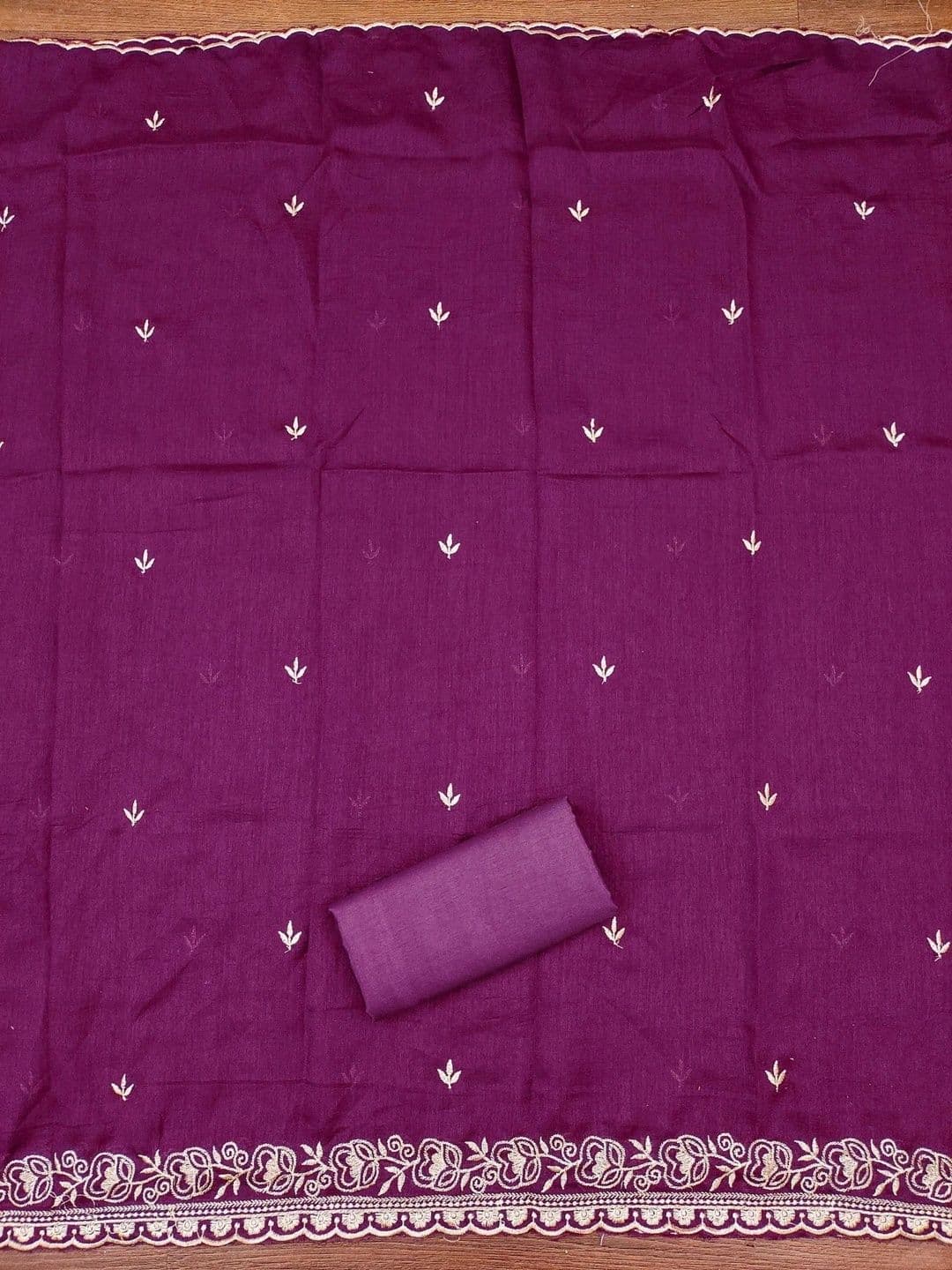 TAVAS Embroidered Pure Cotton Unstitched Dress Material thumbnail 4