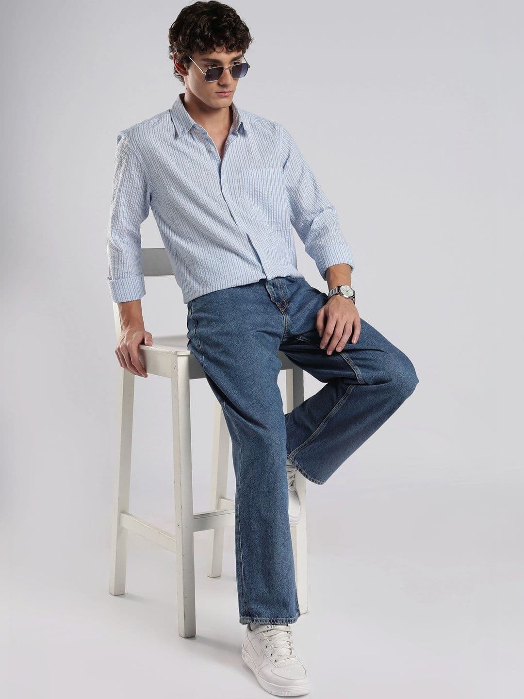 HERE&NOW Men Slim Fit Striped Casual Shirt thumbnail 3