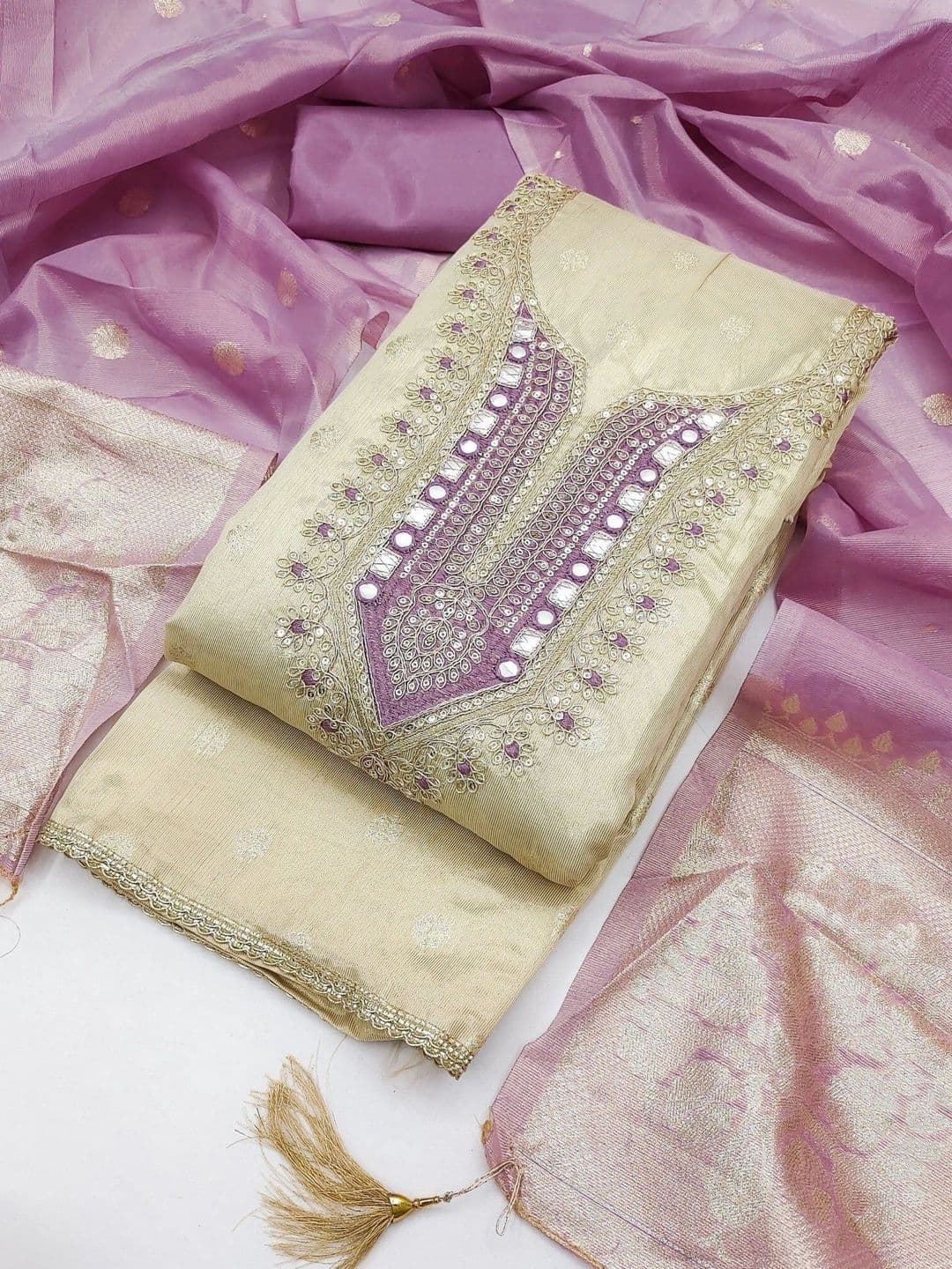 TAVAS Embroidered Unstitched Dress Material thumbnail 2