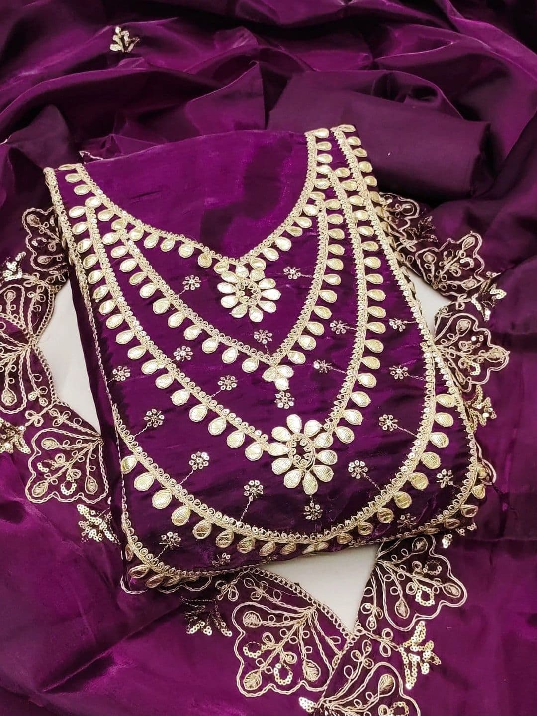 TAVAS Embroidered Pure Silk Unstitched Dress Material thumbnail 7